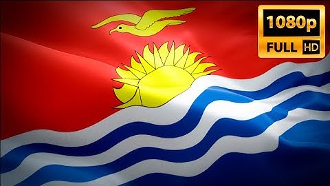 Kiribatian flag video waving in wind. Realistic Tarawa Flag background. Kiribati flag Full HD