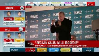 31 mart 2024 Cumhurbaşkanı Erdoğan'ın mahalli idareler seçimi balkon konuşması