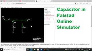 how to use a capacitor in falstad online simulator | capacitor online simulation