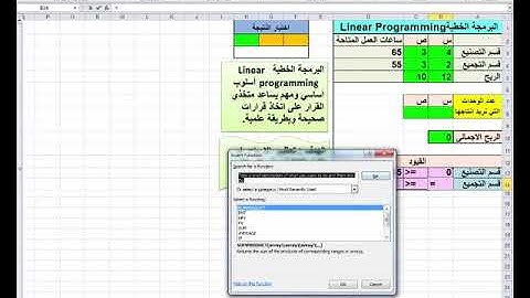 Linear programming| شرح وافي للبرمجة الخطية بالأكسل