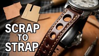👀 How to make a leather watch strap from scrap leather | LEATHERCRAFT