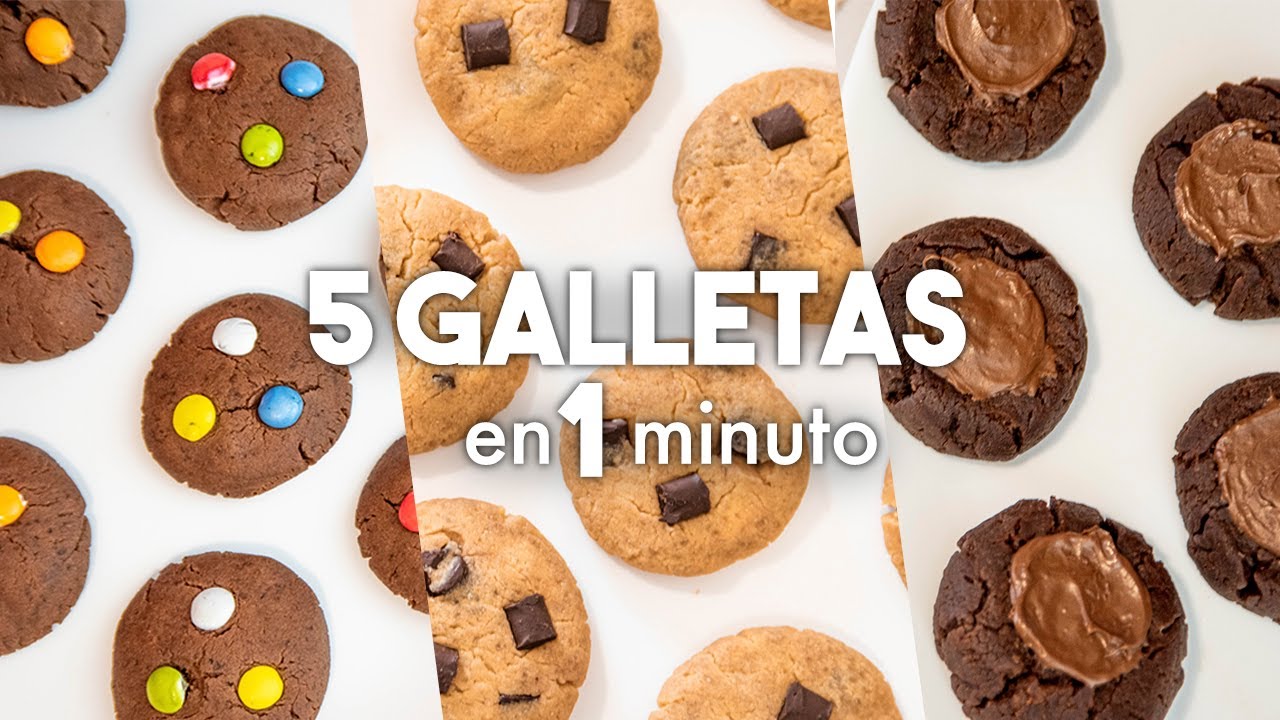 5 GALLETAS en 1 minuto al MICROONDAS 🍪❤️ Postres SIN HORNO