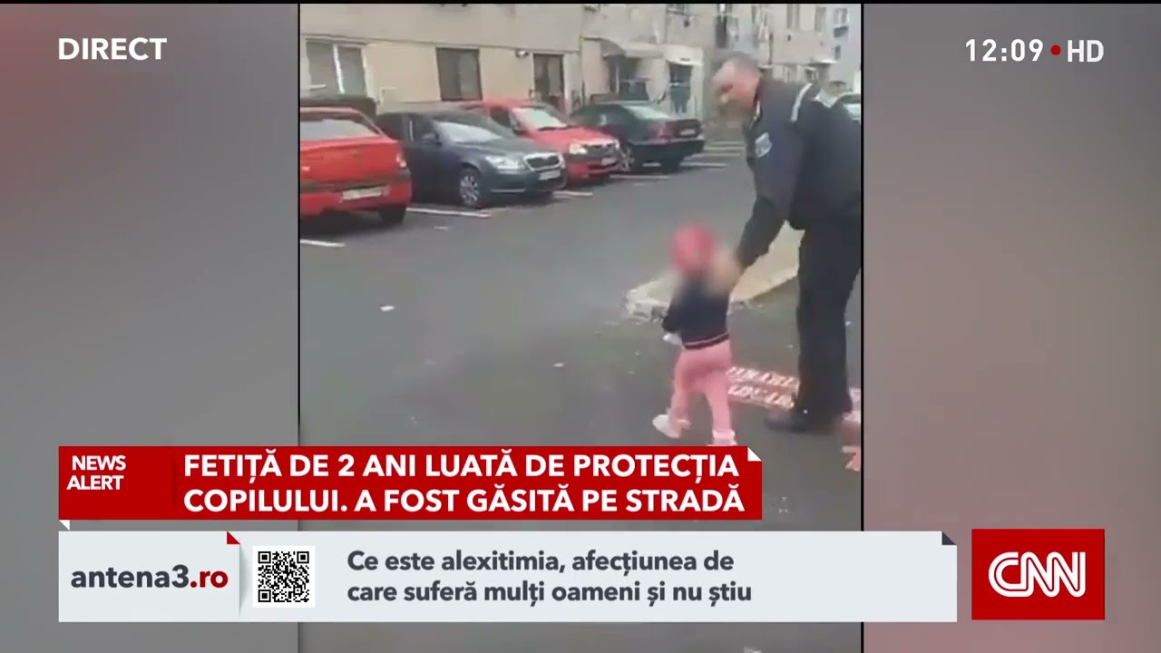 O fetiță de 2 ani rătăcită o caută pe „mami” pe străzile din Târgu Jiu