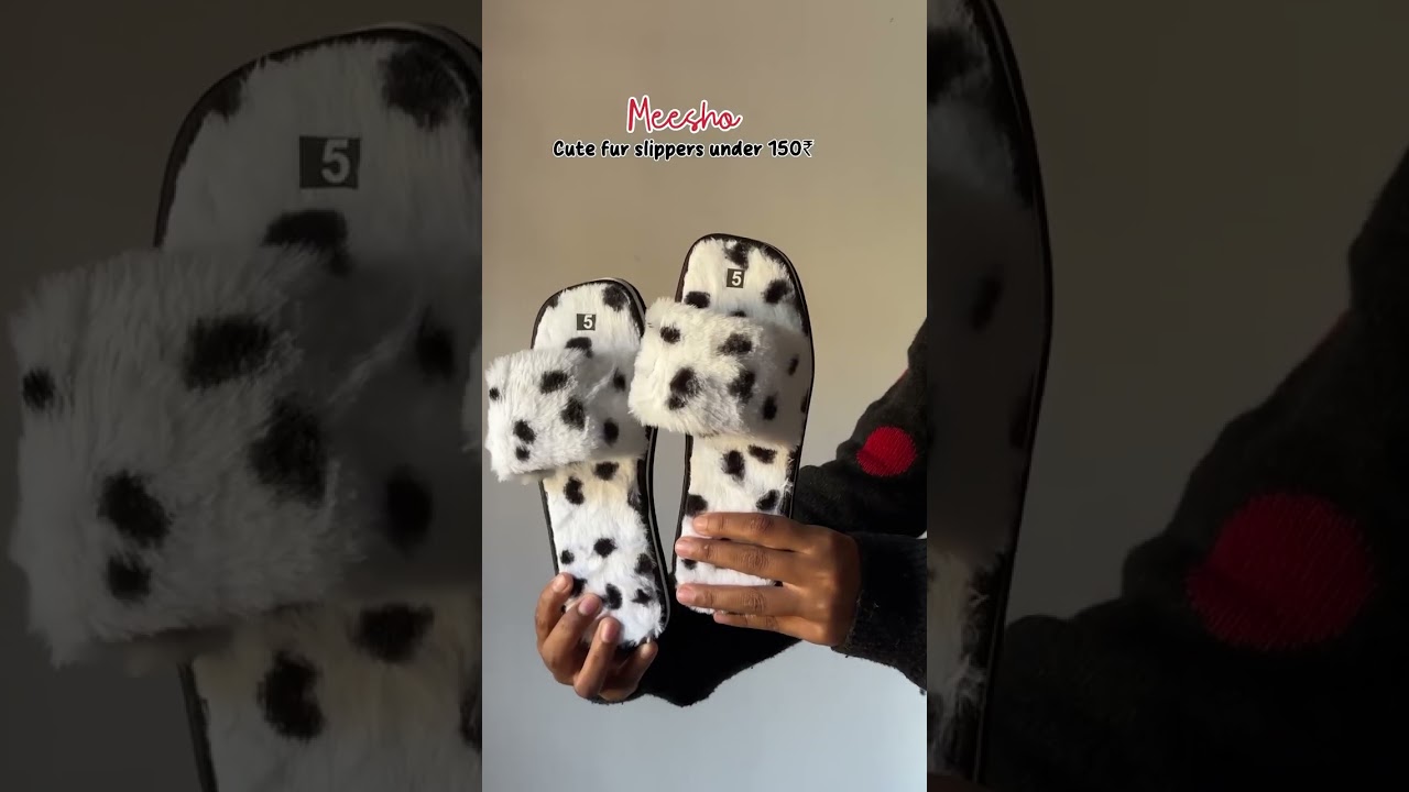 Meesho Cute Fur Slippers under 150₹✨❤️