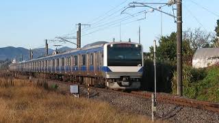 常磐線　E531系K409編成　325M　普通 水戸 行　友部～内原　第三小原踏切　通過　2021.11.07