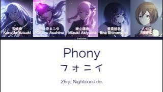 Phony [フォニイ] [FULL] - 25-ji, Nightcord de. (Color Coded KAN/ROM/ENG Lyrics) | プロセカ Project Sekai