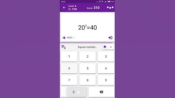 Math Tricks - Training mode - square numbers between 20 and 29 - level 004 (Number Keyboard)