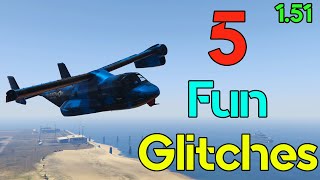 5 Fun Glitches in GTA Online - 1.51 #9
In this video I cover 5 fun glitches in GTA Online after the latest patch 1.51.
Timestamps:
Intro 0:00
Arena Vehicle Flight 0:13
Motorbike Swing 1:18
Weird Avenger Flight 2:16
Floating Vehicle Glitch 3:23
Yellow Jack-in Launch 4:00
Outro 5:04
Credit for the 5th glitch goes to DarkViperAU. Link - https://www.youtube.com/watch?v=c8JQTFIXHHE&t
If you want to chat about glitches or need some help with something you can join our discord server: https://discord.gg/fk7JhP9
Thanks for watching! 5 Fun Glitches in GTA Online - 1.51 #9