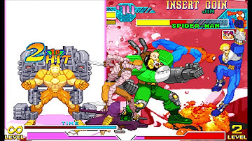 Marvel vs Capcom 1 ( Arcade ) - Gold War Machine / Captain Commando Playthrough ( June 15, 2019 )