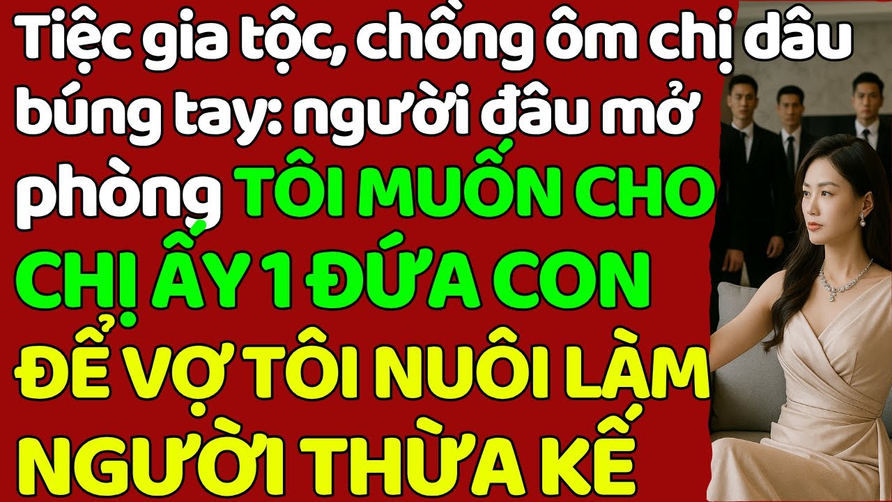Tiệc gia tộc, chồng ô.m chị dâu: TÔI MUỐN CHO CHỊ ẤY 1ĐỨA CON ĐỂ VỢ TÔI NUÔI THỪA KẾ -5P SAU HẮN ...