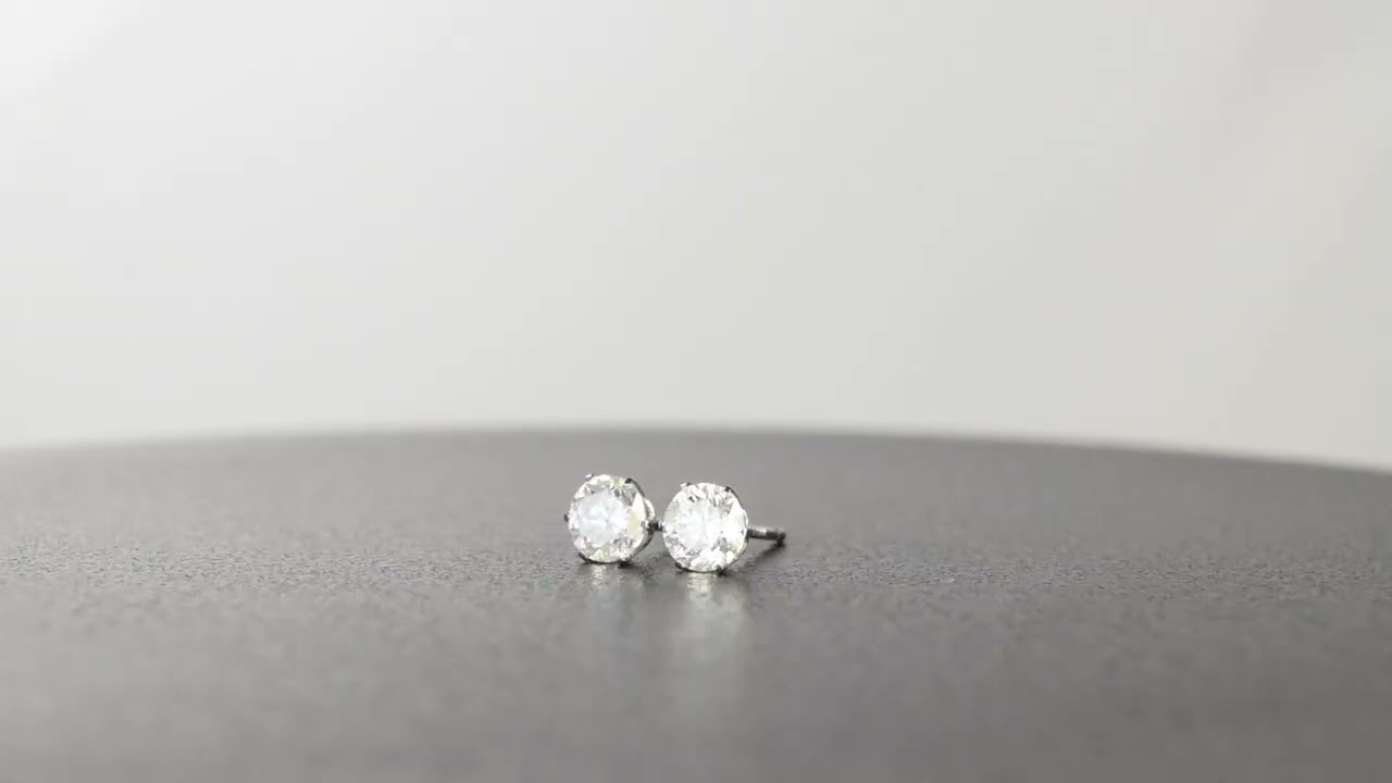 1カラット 天然ダイヤモンド ピアス 一粒 1.0ct プラチナ Pt900 6本爪