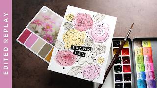 EDITED LIVE REPLAY - Fun &amp; Easy Watercolor Card (Minimal Supplies!)