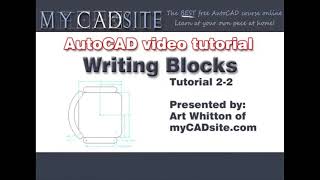 AutoCAD Tutorial Lesson 2-2 Writing Blocks (Complete Beginners Course)