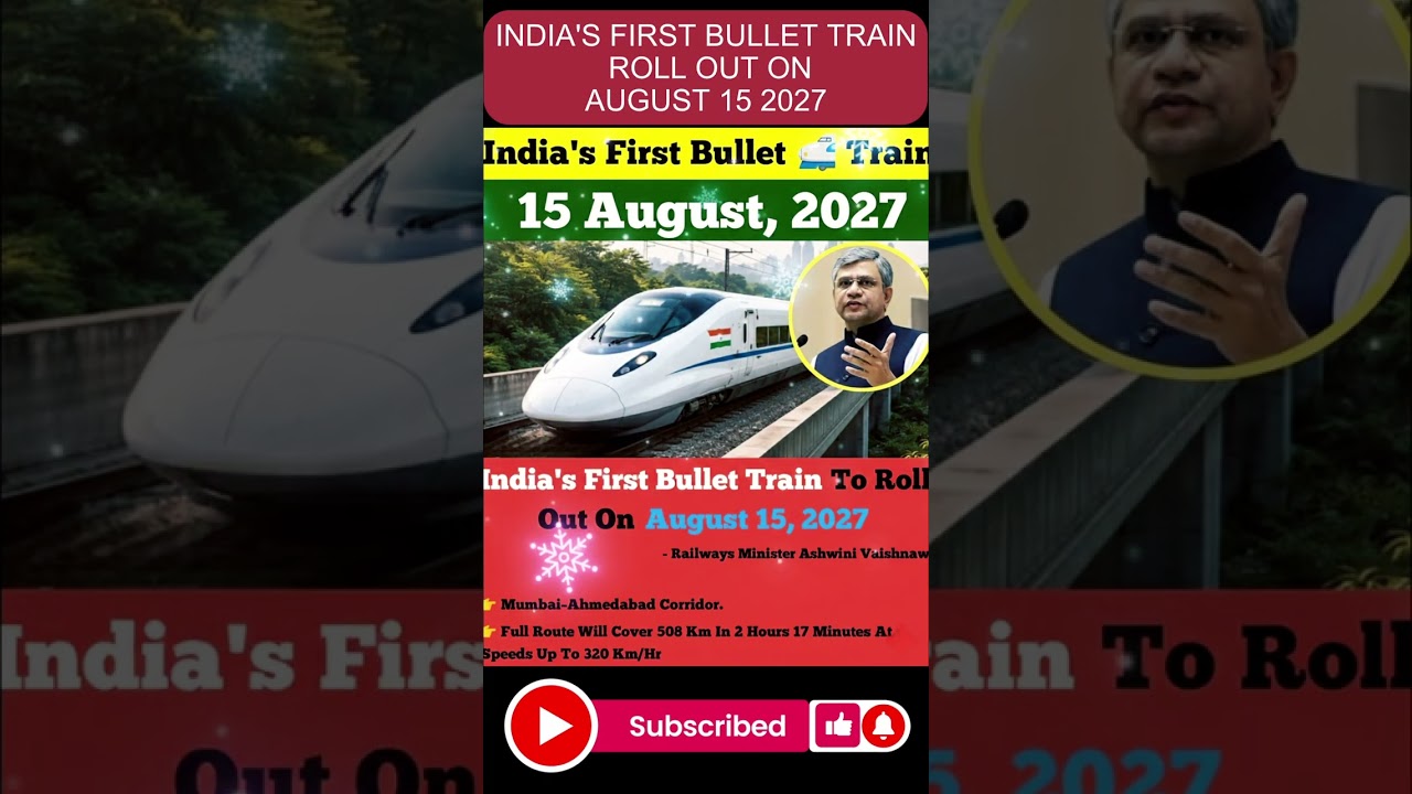 India’s First Bullet Train 🚄 Launching on 15 August 2027 |