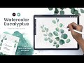 Watercolor Eucalyptus + Free Save The Date Template • Easy iPad Art Tutorial