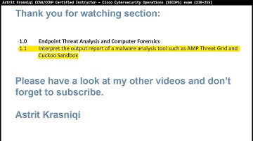CCNA SECOPS 210-255 - Exam topic secion 1.1  AMP Threat Grid and Cuckoo Sandbox