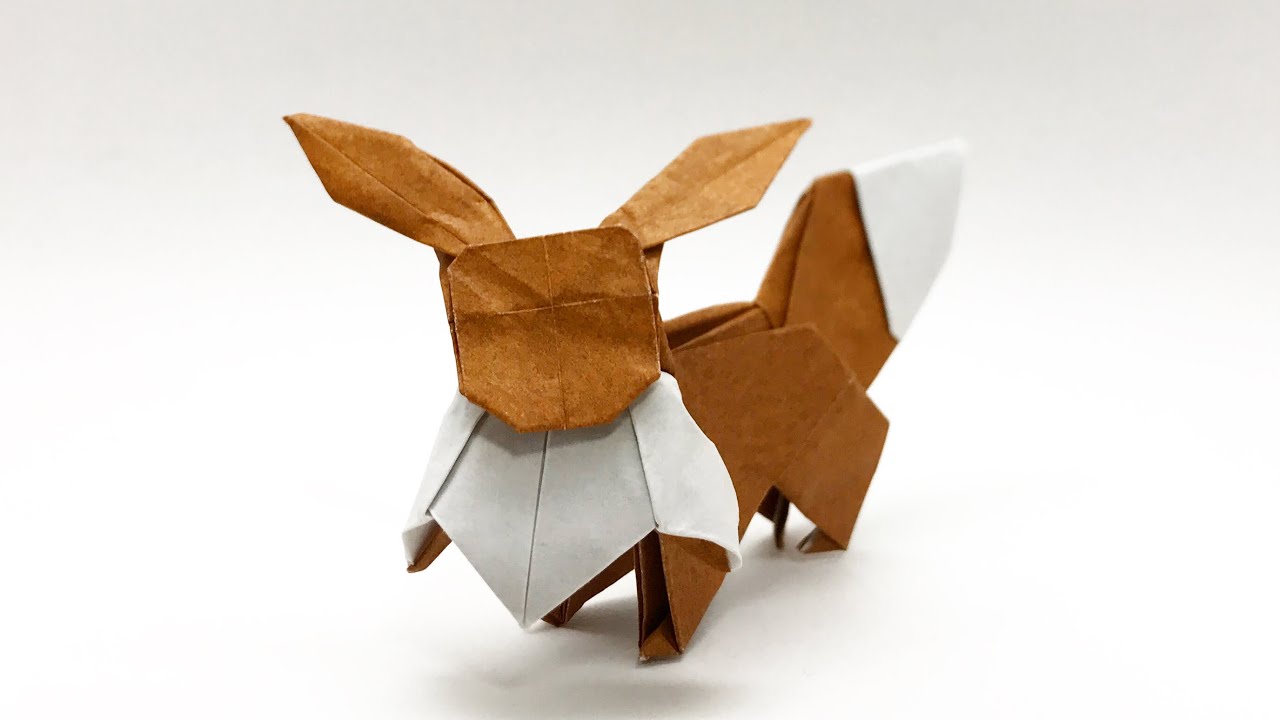 ポケモン折り紙 イーブイ Eevee Origami さくb Sakub Youtube