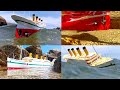 Cardboard ship HMHS Britannic goes to sea, RC model of the ship in action