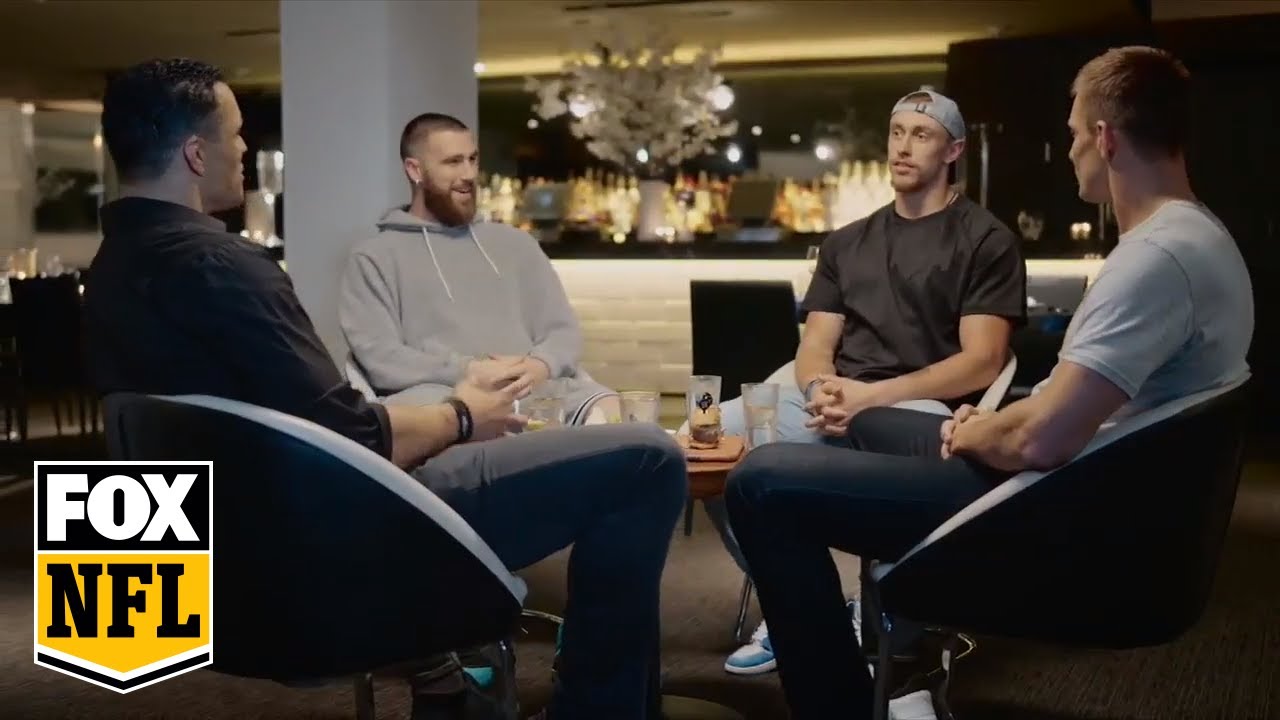 Travis Kelce doing his impression of a Columbian drug boss