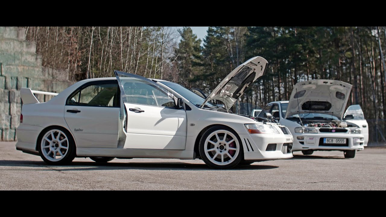 Mitsubishi Lancer EVO 7 RS & Subaru Impreza WRX STi Type RA; White duo | 4K