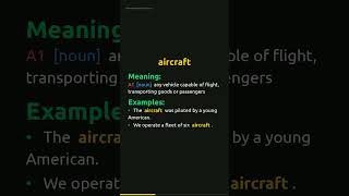 Aircraft Meaning | Aircraft Definition | Pronunciation & Examples | Noun