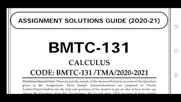 BMTC 131 Ignou Solved Assignment
