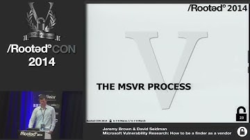 Jeremy Brown & David Seidman   Microsoft Vulnerability Research