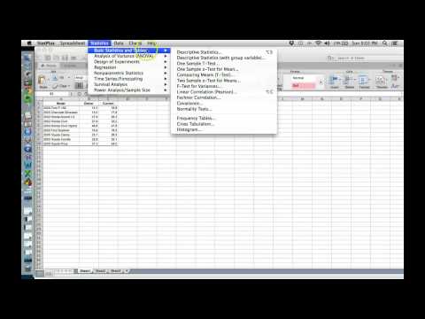 StatPlus (data analysis for mac)