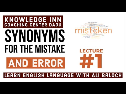 Most Repeated & Important Synonyms, Synonyms for mistake and error