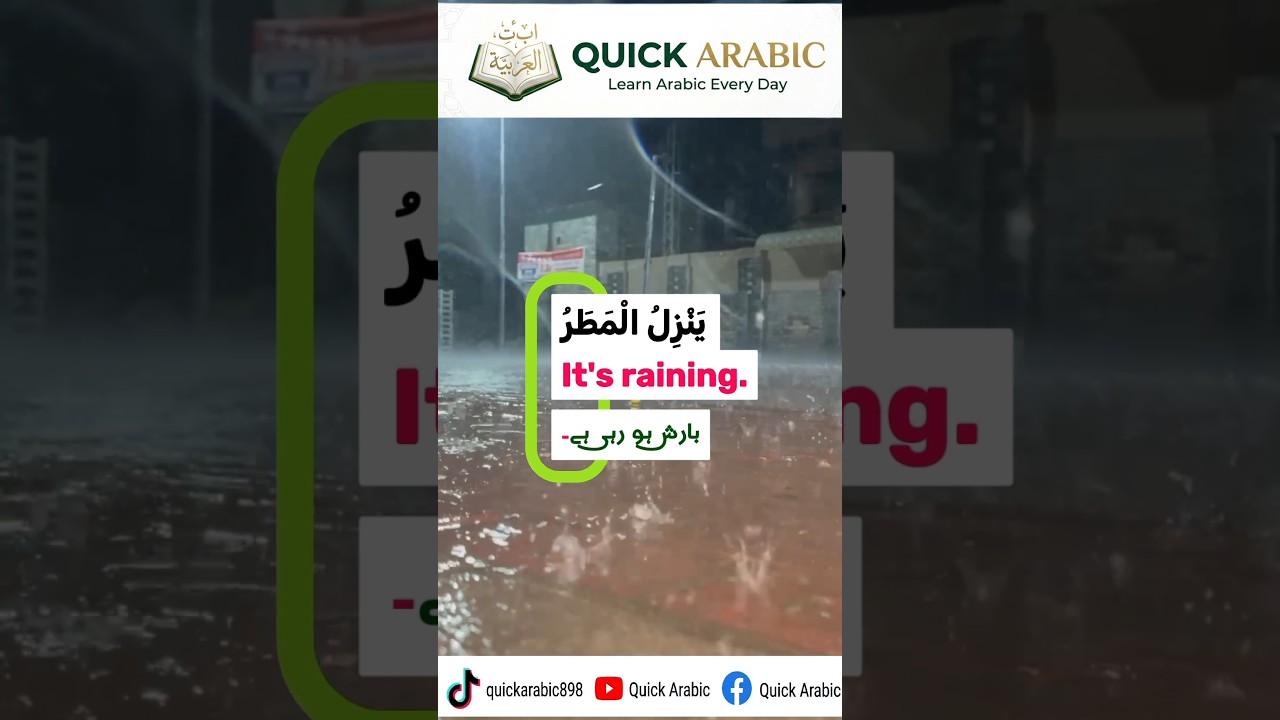 How to Say “It's Raining” in Arabic 🌧️ | Learn Basic Arabic #basicarabic #shorts