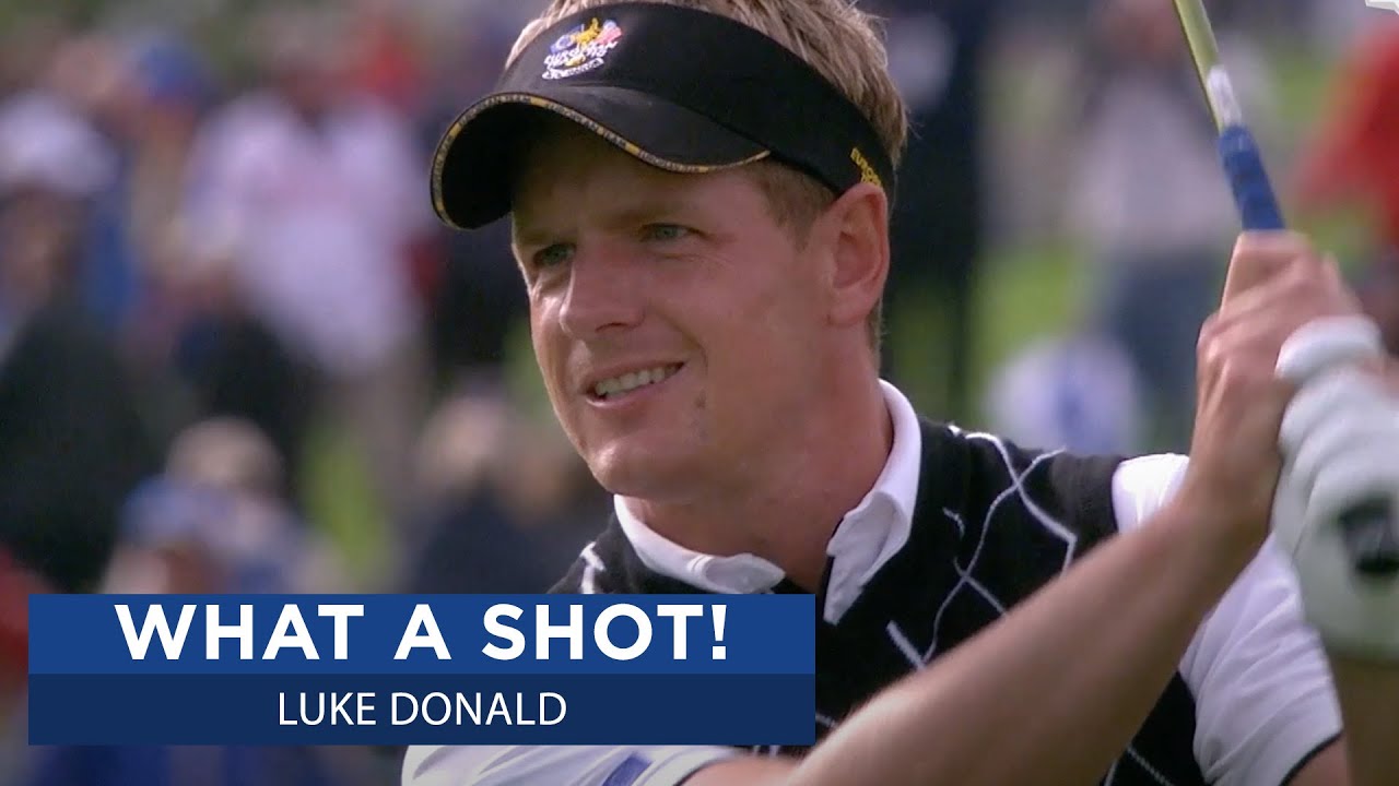 Luke Donald NAILS incredible approach over water | 2010 Ryder Cup