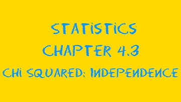 Statistics: Chapter 4 Part 3: Chi Squared Test of Independence