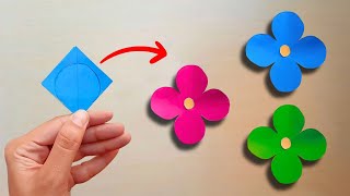 Very Easy Paper Flower Craft 🌸| Paper Flower Making Step By Step, DIY Origami Flower Craft