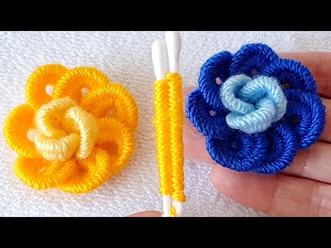 kulak çöpü ile muhteşem gül yapımı Rose flomer crochet