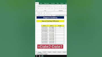 How to Find Date Difference in Excel #excel #msexcel #eleganceacademy #tricks #shorts #shortsvideo