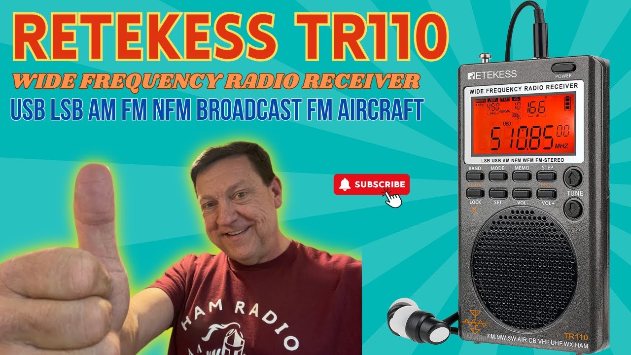 Retekess TR110 FM/MW/SW/LSB/AIR/CB/VHF/UHF Portable Full Band