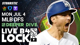 LIVE MLB DFS Picks Today 7\/4\/: Fantasy Baseball Lineups | Deeper Dive + Live Before Lock