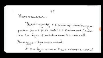 Photo lithography lithography