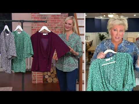 Womens Black Wrap Blouse