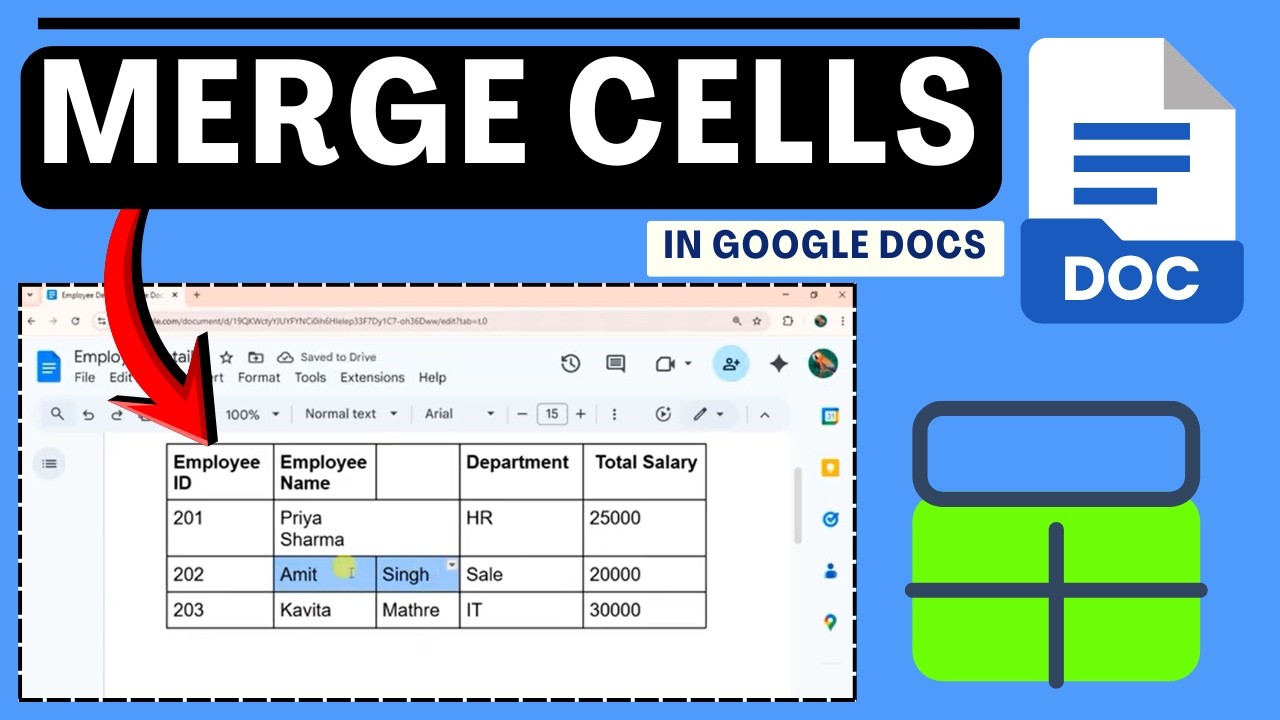 How To Merge Cells In Google Docs Table - YouTube