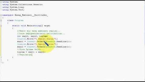C# Console appilation Örnekleri