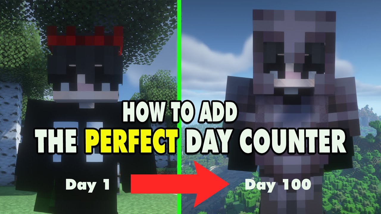 How To Add The PERFECT Day Counter For Your Minecraft 100 Days Challenge! Java