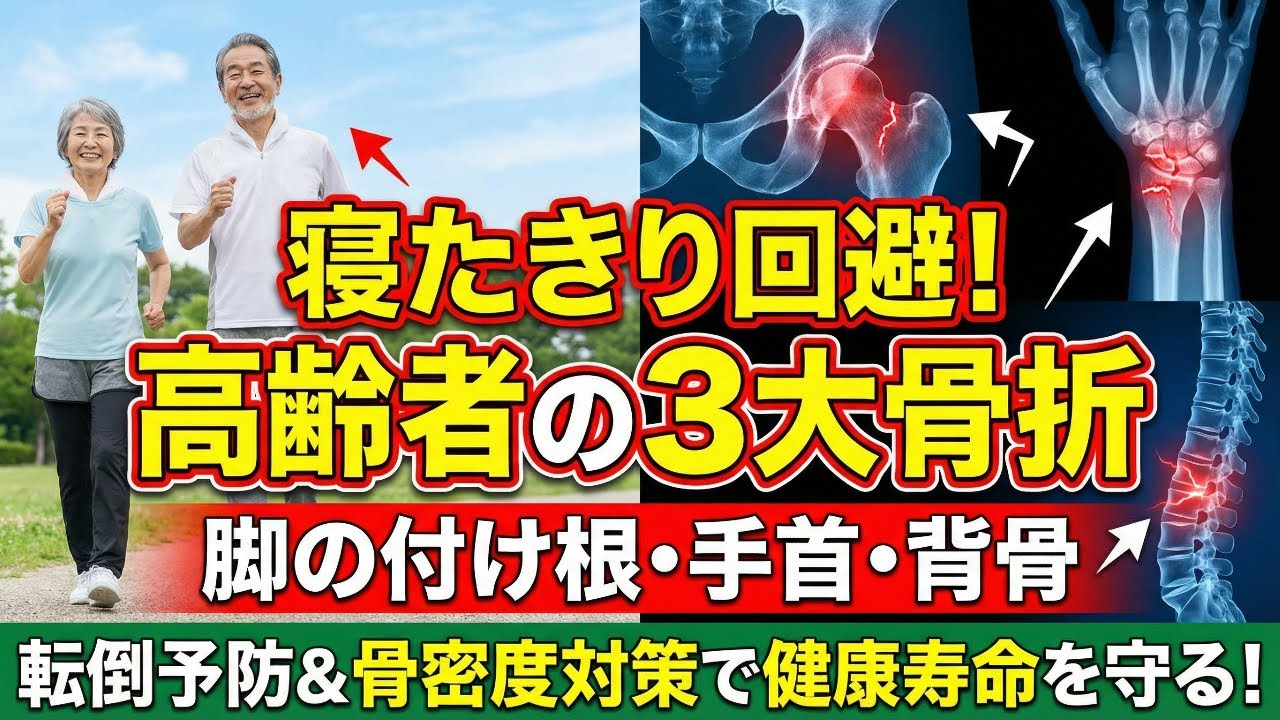 【介護研修】高齢者に多い3大骨折の特徴と予防策 (大腿骨頸部骨折・橈骨遠位端骨折・腰椎圧迫骨折) ~転倒予防と骨粗鬆症対策で健康寿命を守る~