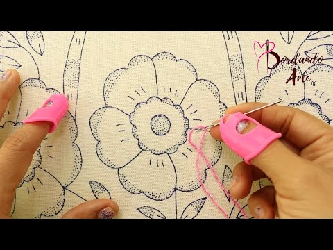 ?¡es muy FÁCIL‼️?BORDE FLORES CON PUNTADAS FÁCILES Y RÁPIDAS? BORDADO FANTASÍA ? #bordandoarte