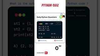 What is the output of the following Python Code: MCQ #123  #python #quiz