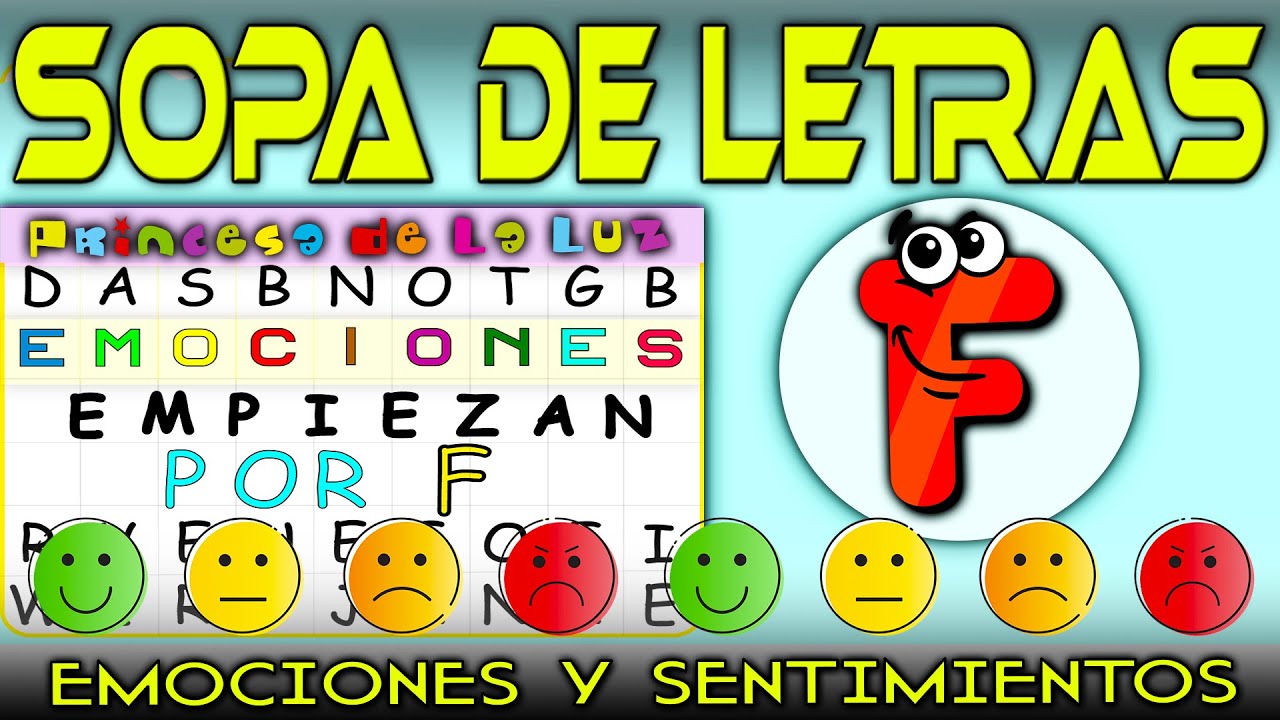 SOPA De LETRA 🥣 EMOCIONES y SENTIMIENTOS 🌟 PASATIEMPOS EDUCATIVOS - YouTube
