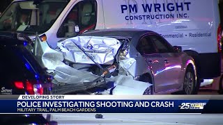 Police investigating a shooting, traffic crash in Palm Beach Gardens