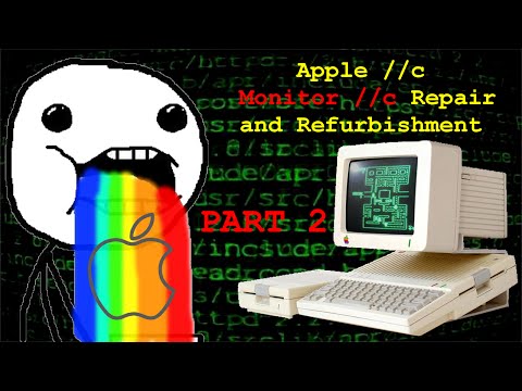 Apple IIc 9 Inch Green Monochrome Monitor Refurbishment
