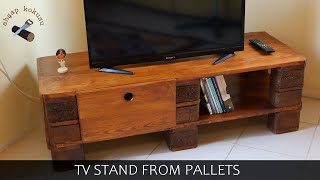 Paletten TV Sehpası Yapımı / Making a TV Stand From Pallets