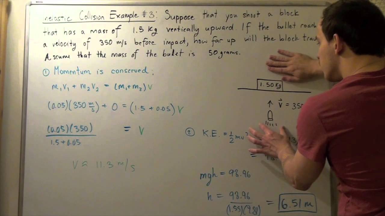 ak lectures mcat Inelastic Collision Example # 3
